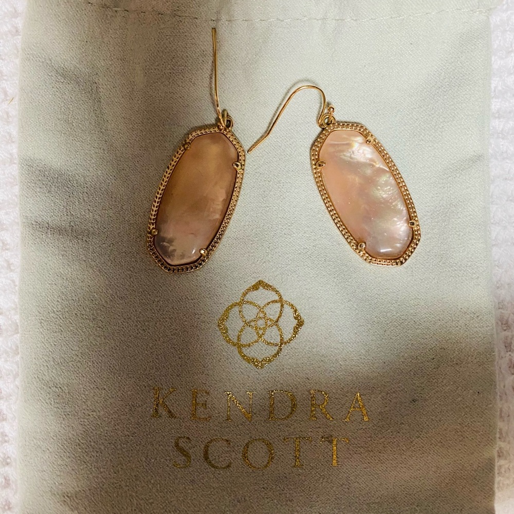 Kendra Scott round large earrings-Rose Gold